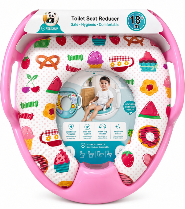 Soft Cushioned Baby Toilet Seat Reducer with Handles (18+ Months)
